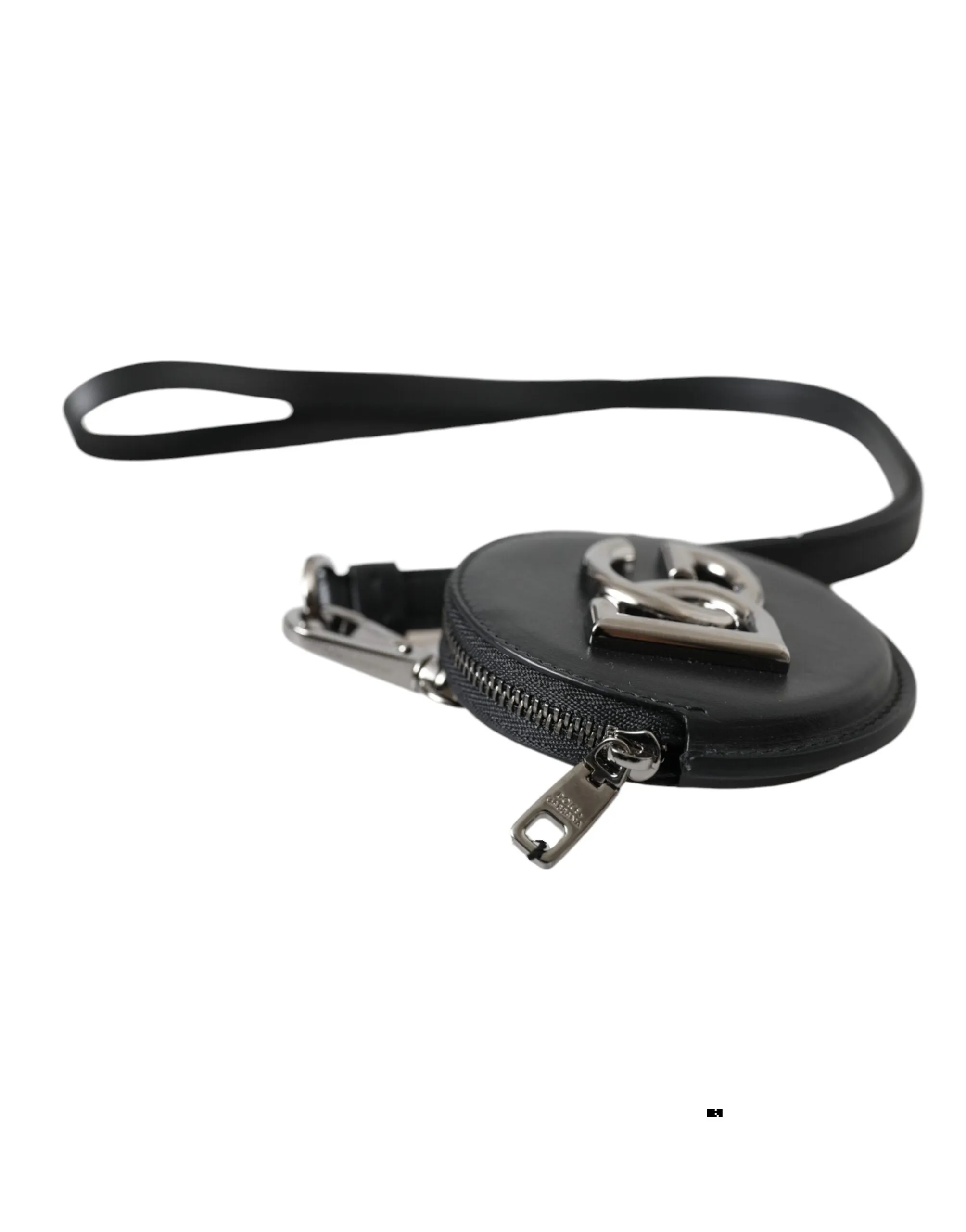 Black Round Leather DG Logo Coin Purse Lanyard Wallet sold by Louxly product image thumbnail 4