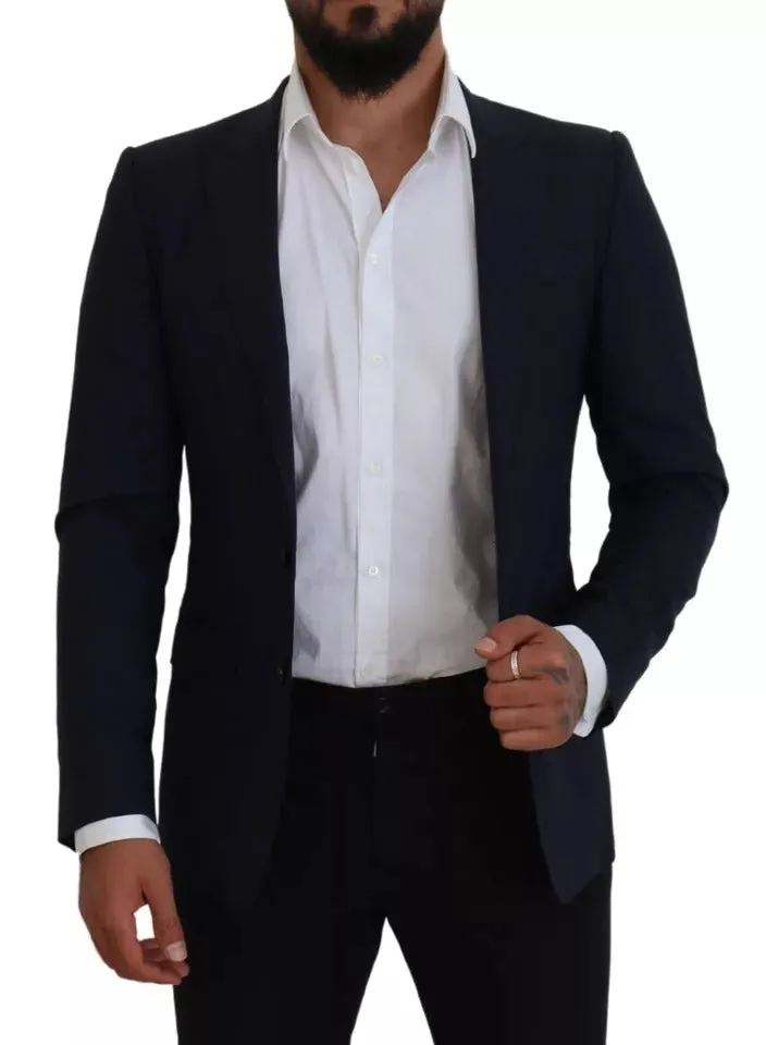 Blue Wool Slim Fit Formal Coat Men Blazer sold by Louxly product image thumbnail 5