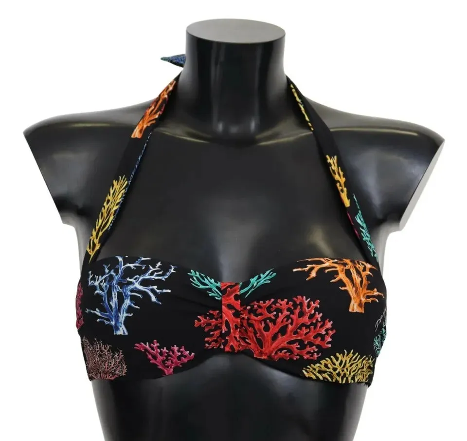 Black Corals Print Swimsuit Beachwear Bikini Top sold by Louxly product image thumbnail 5