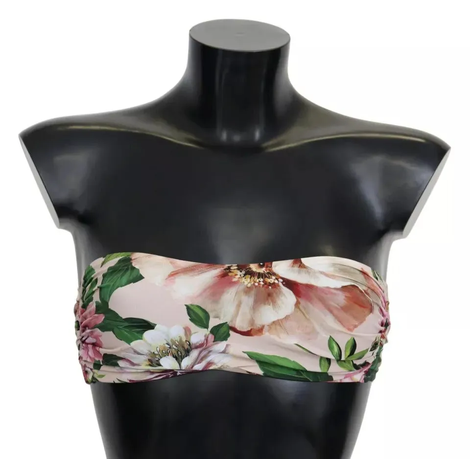 Pink Floral Print Swimsuit Beachwear Bikini Top sold by Louxly