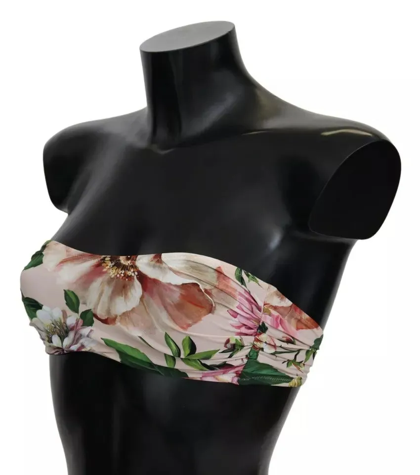 Pink Floral Print Swimsuit Beachwear Bikini Top sold by Louxly product image thumbnail 2