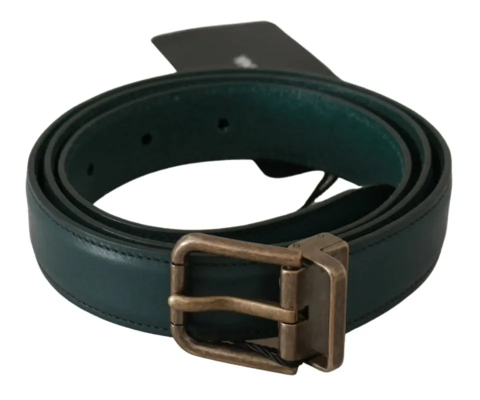 Green Gold Buckle Waist Leather Belt sold by Louxly