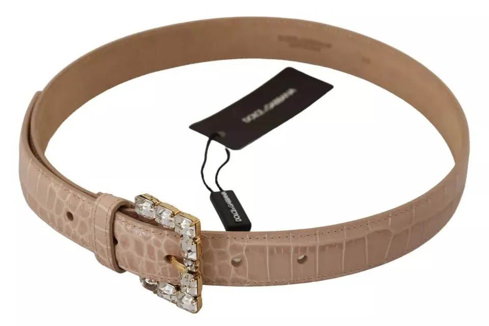 Beige Leather Crystal Buckle Women Belt sold by Louxly product image thumbnail 4