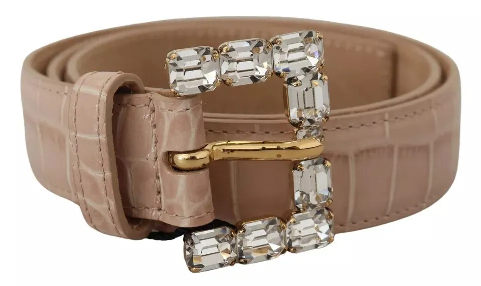 Beige Leather Crystal Buckle Women Belt sold by Louxly product image thumbnail 2