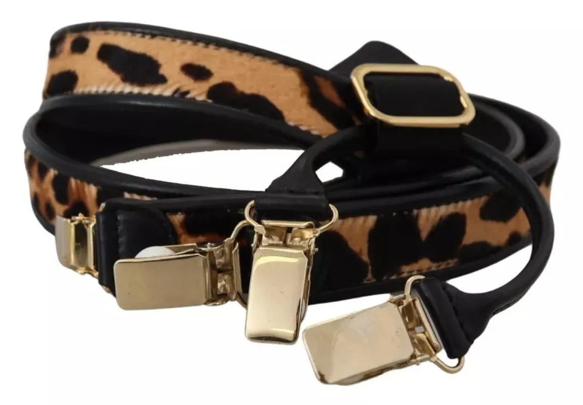 Brown Leopard Gold Clips Women Suspender Belt sold by Louxly