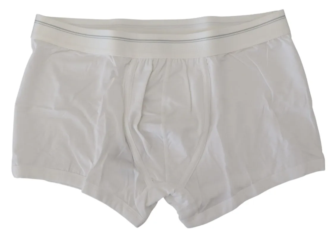 Elegant White Cotton Blend Boxer Shorts sold by Louxly