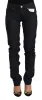 Chic Low Waist Skinny Black Denim sold by Louxly