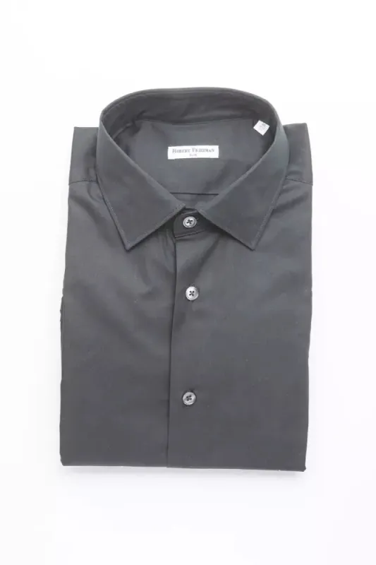 Black Cotton Men's Shirt sold by Louxly