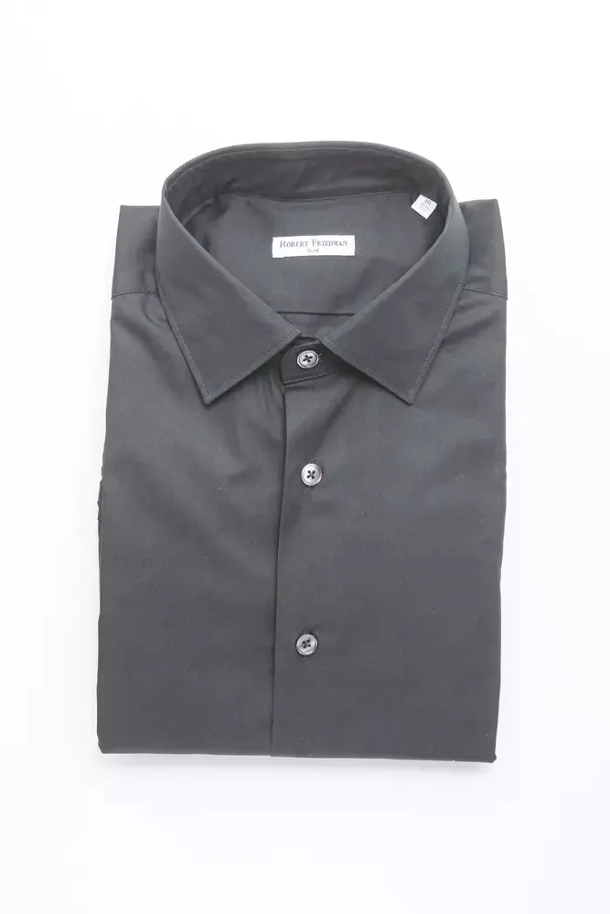 Black Cotton Men's Shirt sold by Louxly
