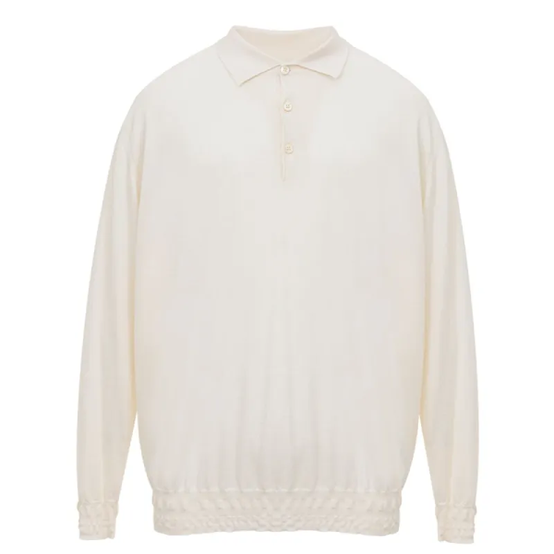 White Cashemere Polo Shirt sold by Louxly