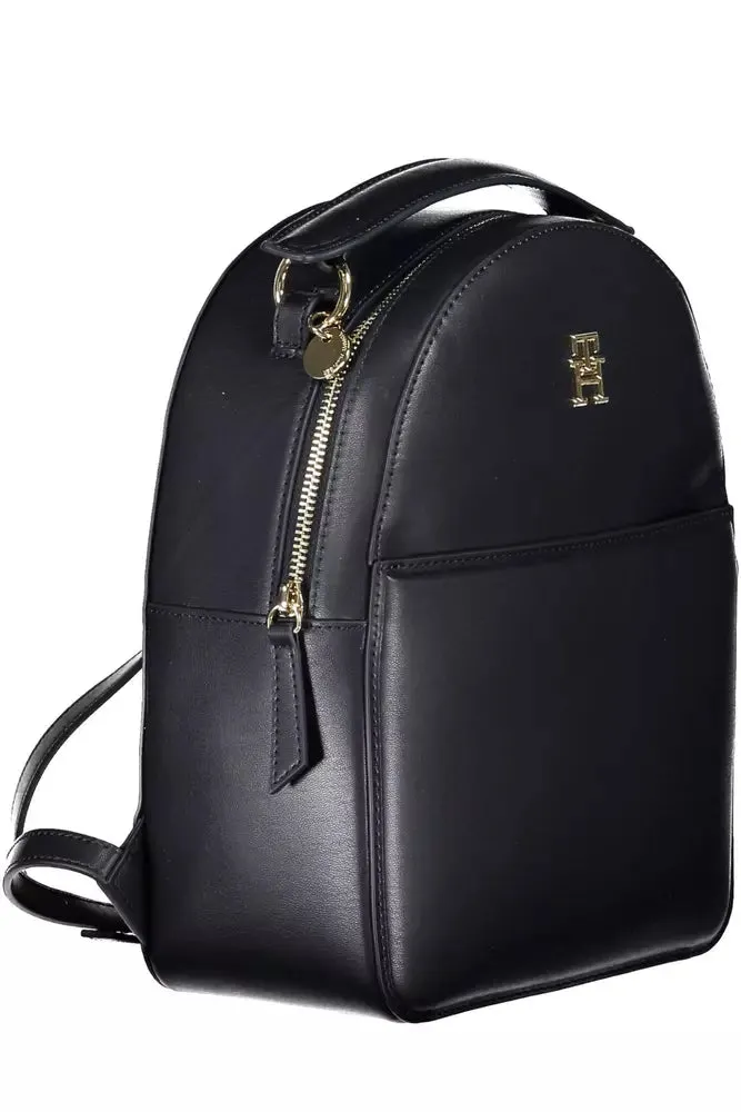 Chic Blue Contrast Detail Backpack with Logo sold by Louxly product image thumbnail 3