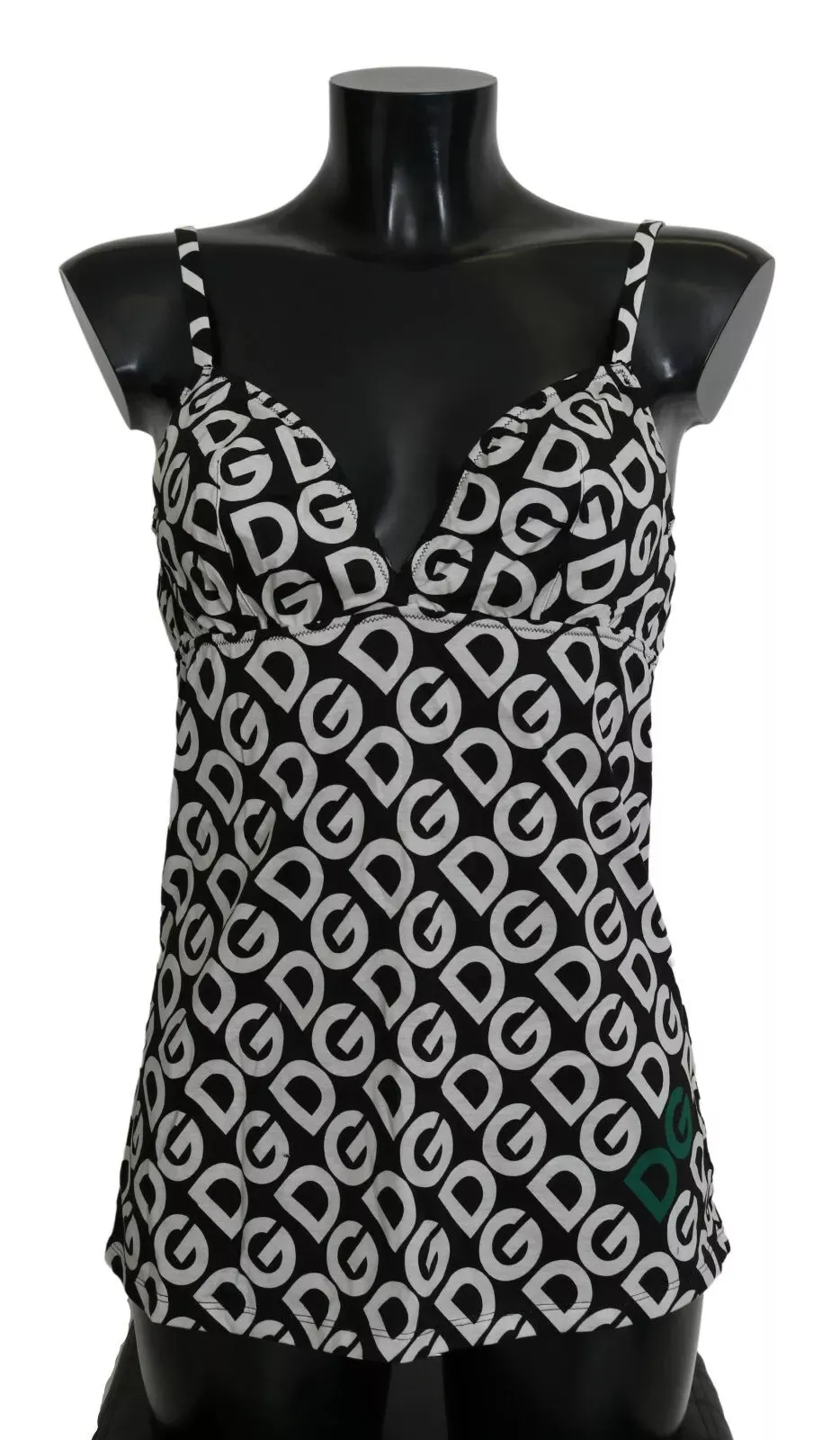 Black DG Mania Print Sleeveless Swimwear sold by Louxly