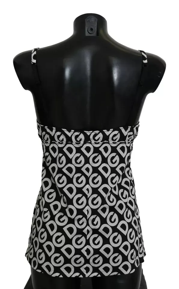 Black DG Mania Print Sleeveless Swimwear sold by Louxly product image thumbnail 2