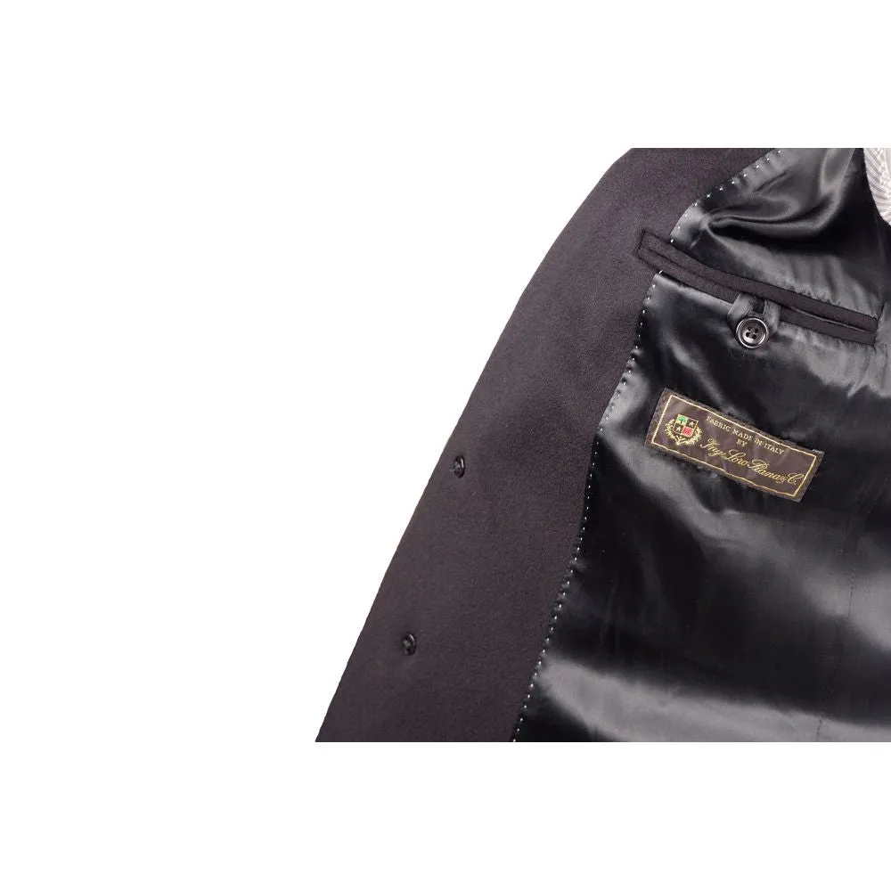 Elegant Black Virgin Wool Men's Coat sold by Louxly product image thumbnail 3