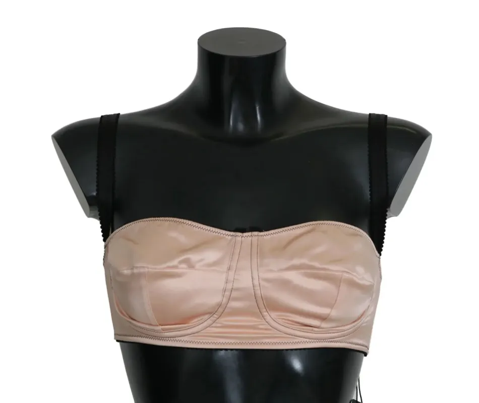 Black Straps Pink Balconcino Bra sold by Louxly