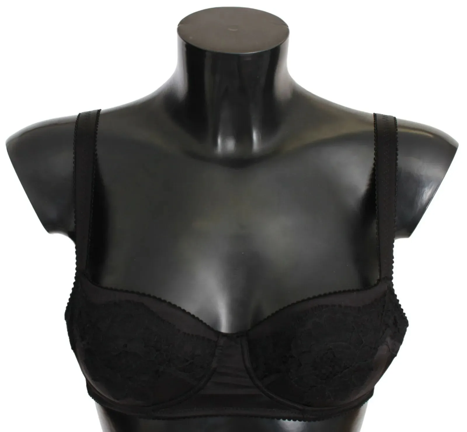 Black Silk Lace Balconcino Bra Underwear sold by Louxly product image thumbnail 3