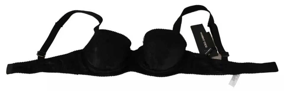 Black Silk Lace Balconcino Bra Underwear sold by Louxly product image thumbnail 4