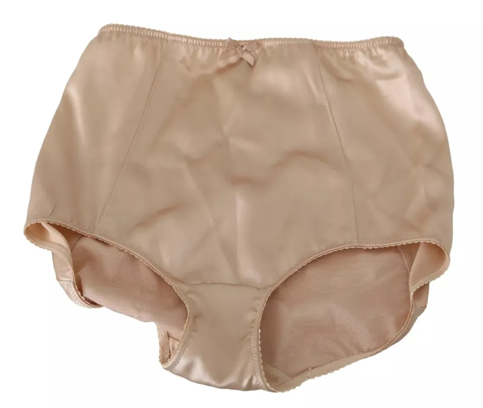 Beige Flower Logo Stretch Bottoms Underwear sold by Louxly