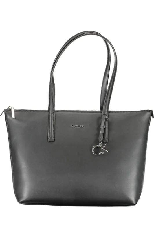 Elegant Black Shoulder Bag with Zip Closure sold by Louxly