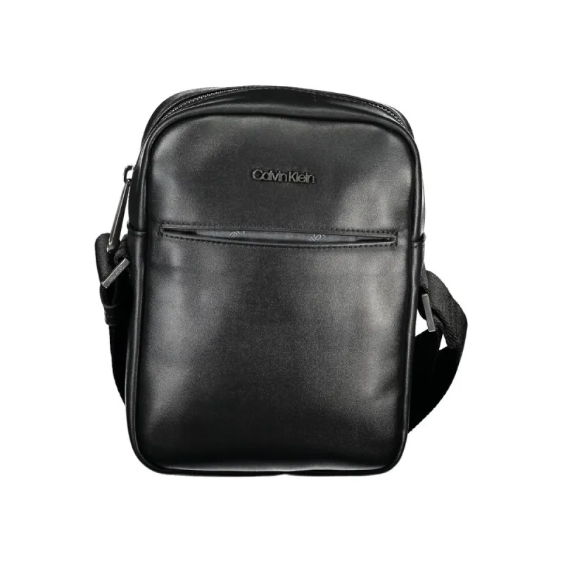 Eco-Chic Black Shoulder Bag with Logo Detail sold by Louxly