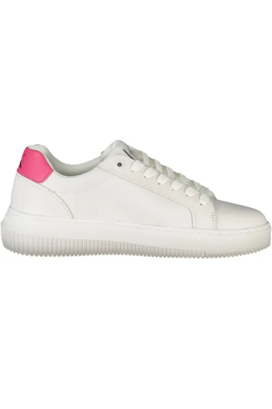 Eco-Conscious White Sneakers with Logo Accent sold by Louxly