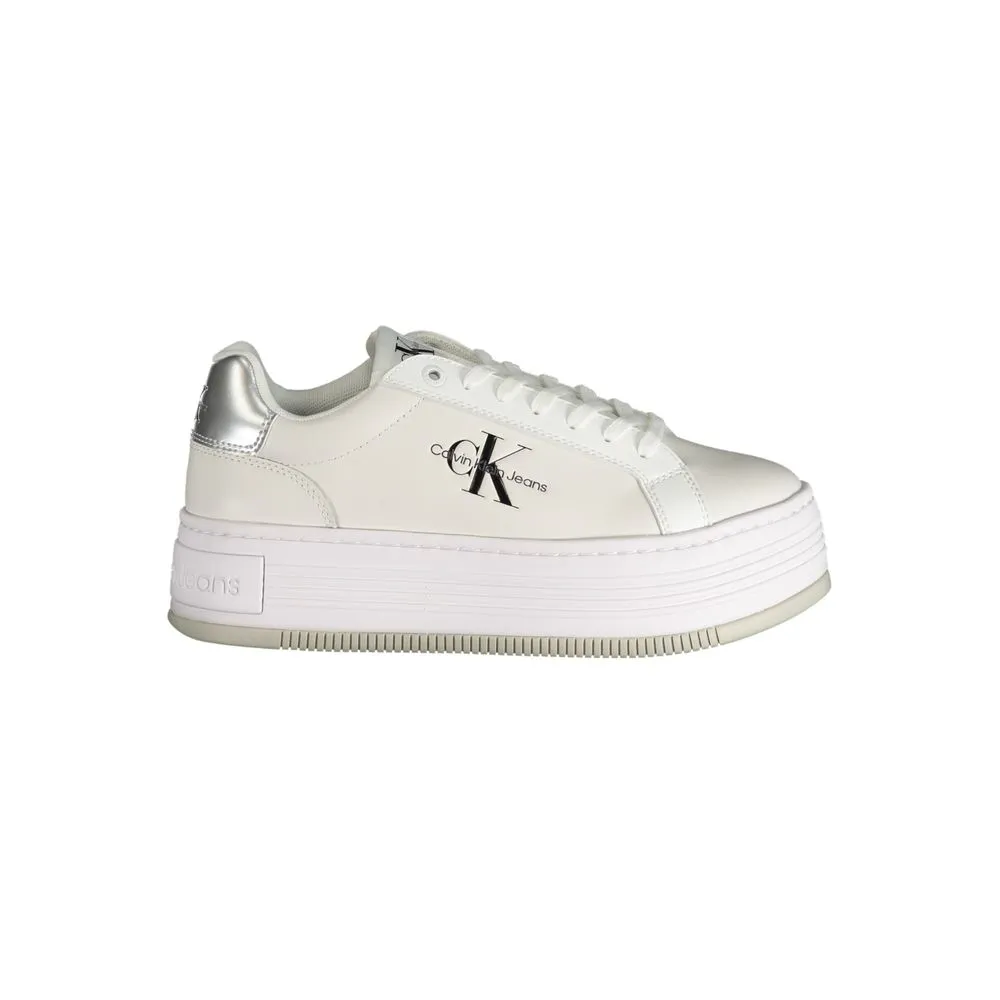 White Polyester Sneaker sold by Louxly
