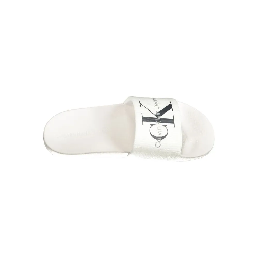 White Polyester Sandal sold by Louxly