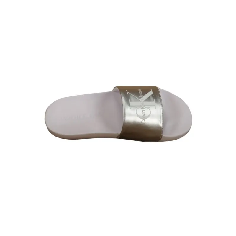 Silver Polyester Sandal made by Calvin Klein