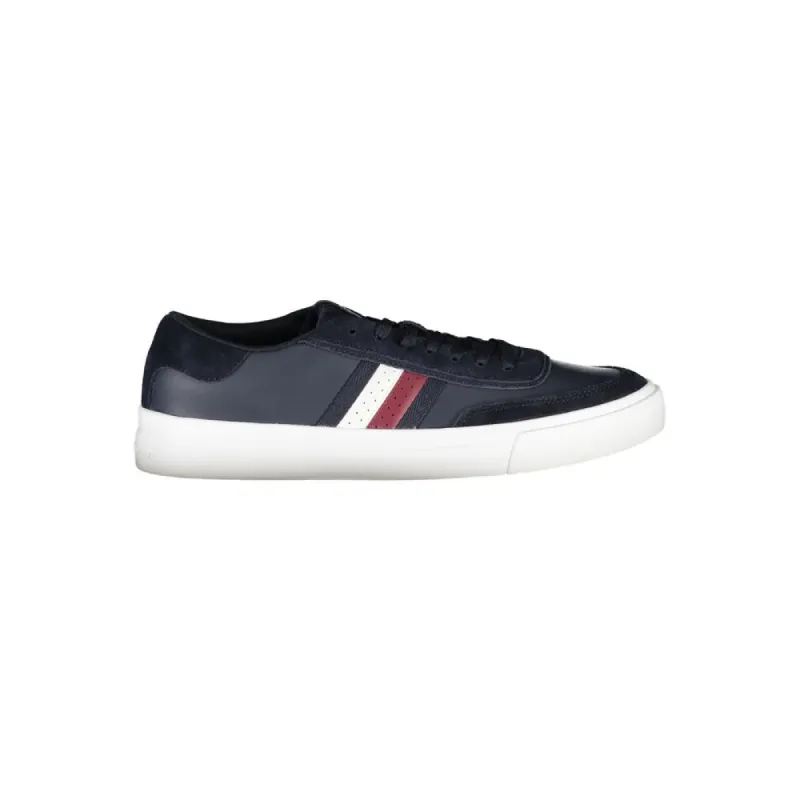 Sleek Blue Lace-Up Sneakers with Contrast Accents sold by Louxly