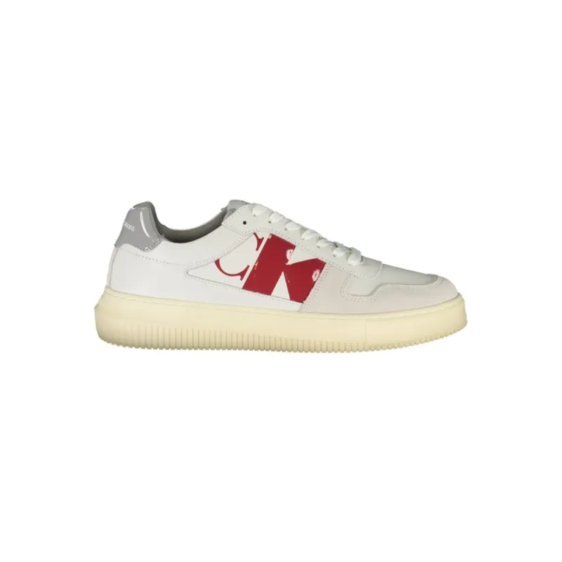 Sleek White Lace-Up Sneakers with Contrast Details sold by Louxly