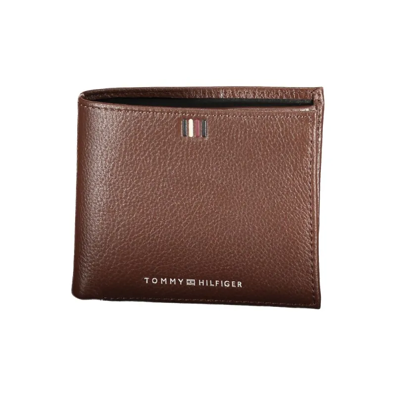 Sleek Brown Leather Wallet with Contrast Details sold by Louxly