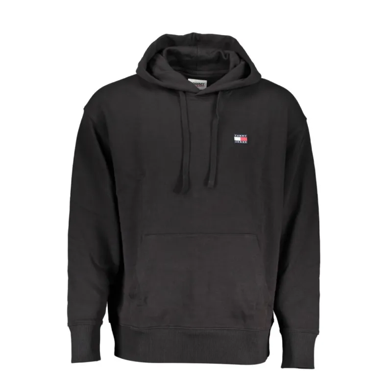 Sleek Cotton Hooded Sweatshirt with Logo sold by Louxly