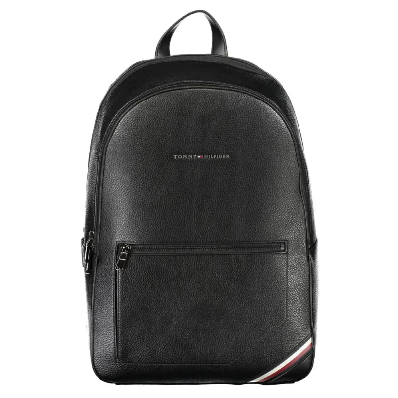 Elegant Black Urban Backpack with Contrast Details sold by Louxly