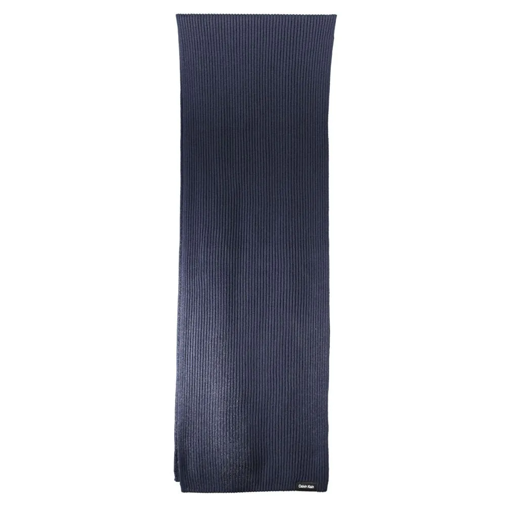 Elegant Blue Cotton Cashmere Scarf sold by Louxly product image thumbnail 3