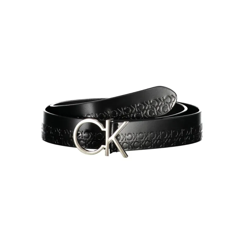 Elegant Black Leather Belt with Metal Buckle sold by Louxly