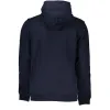 Chic Blue Hooded Sweatshirt with Logo Detail sold by Louxly