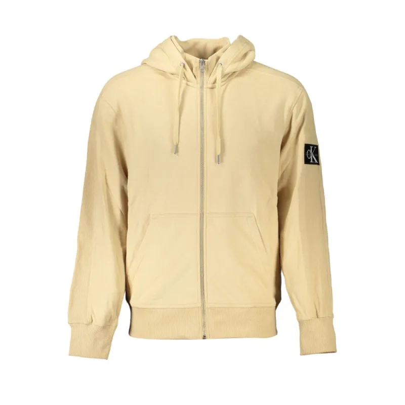 Elegant Beige Zip Hooded Sweatshirt sold by Louxly
