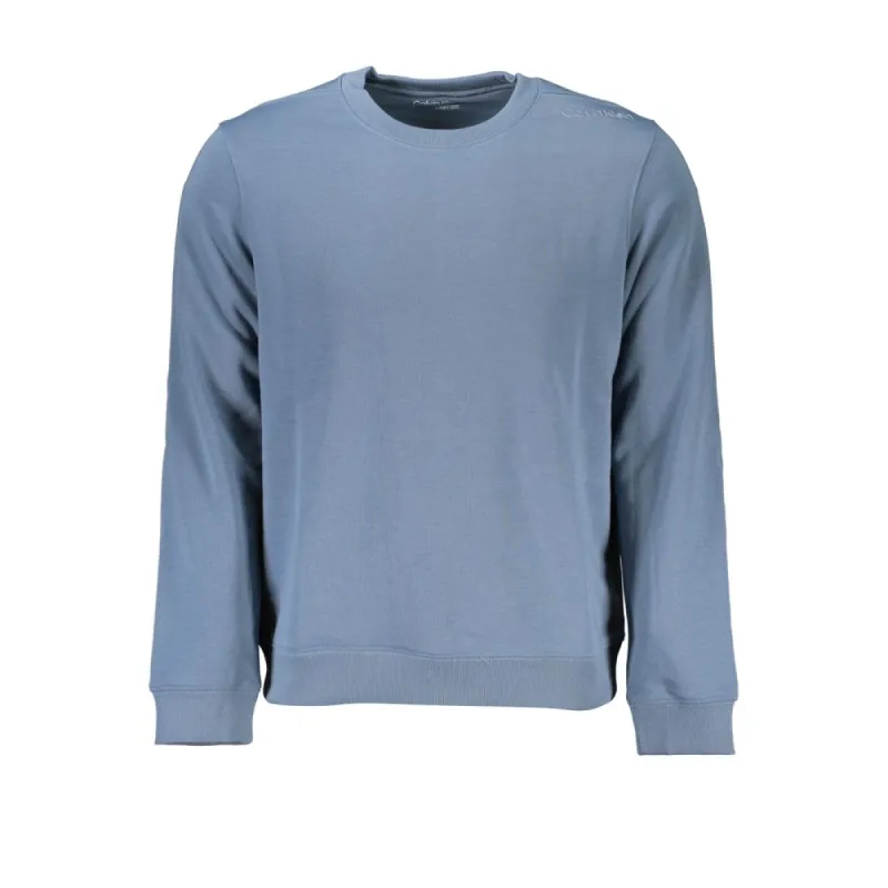 Sleek Blue Crew Neck Sporty Sweatshirt made by Calvin Klein