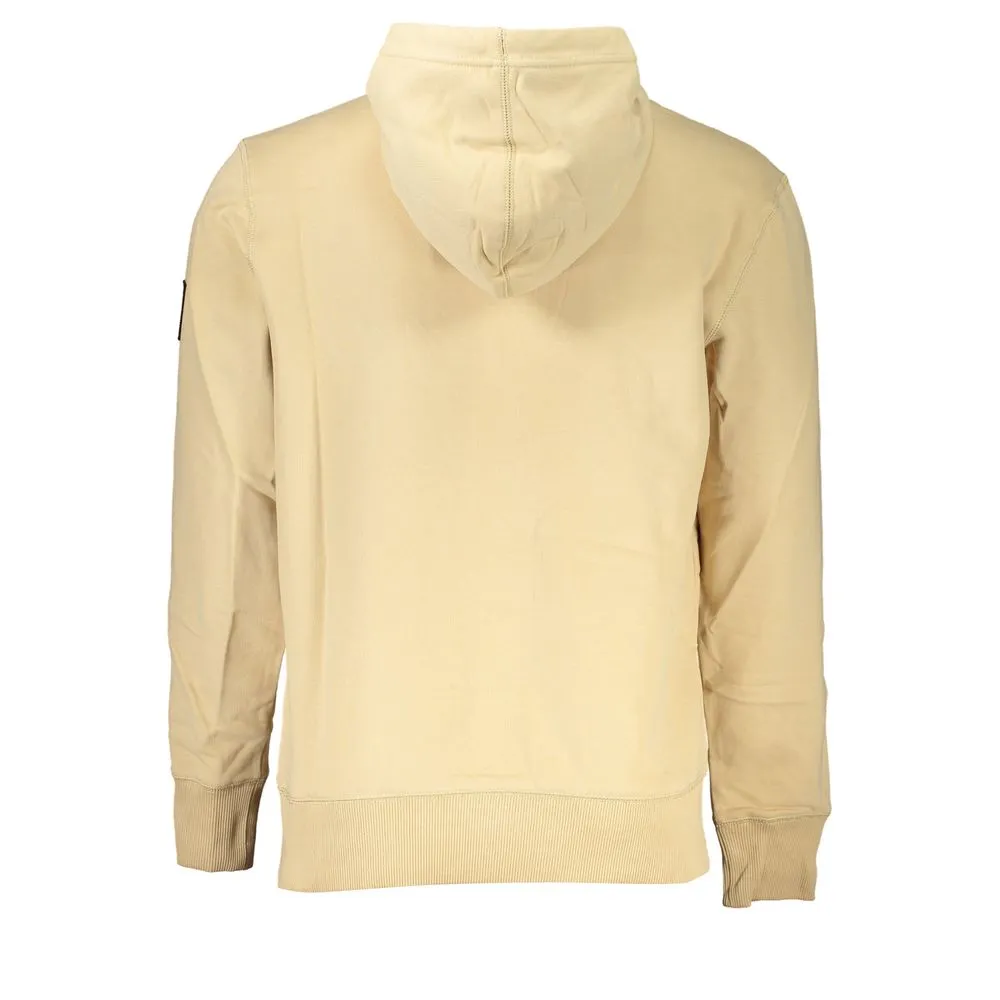Beige Brushed Cotton Hoodie with Central Pocket sold by Louxly product image thumbnail 2