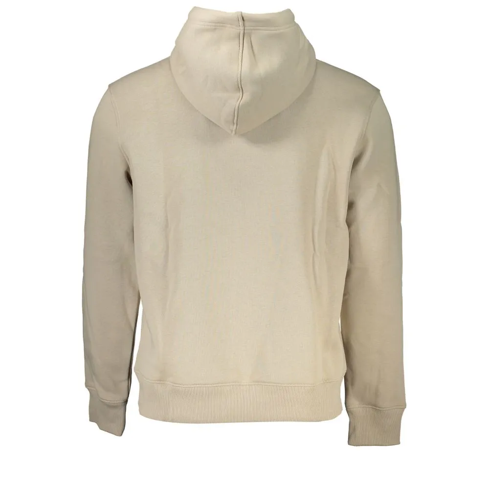 Beige Fleece Hooded Sweatshirt with Logo Embroidery sold by Louxly product image thumbnail 2