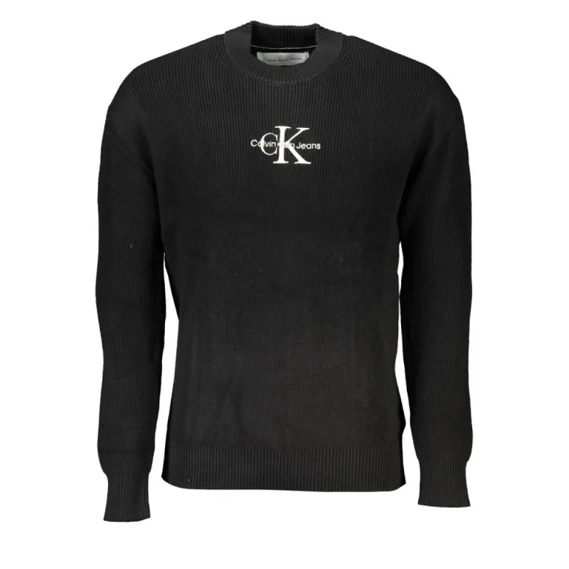 Sleek Cotton Crew Neck Sweater with Contrast Details made by Calvin Klein