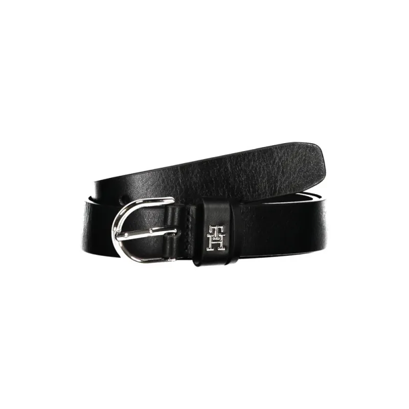 Elegant Black Leather Belt with Metal Buckle sold by Louxly