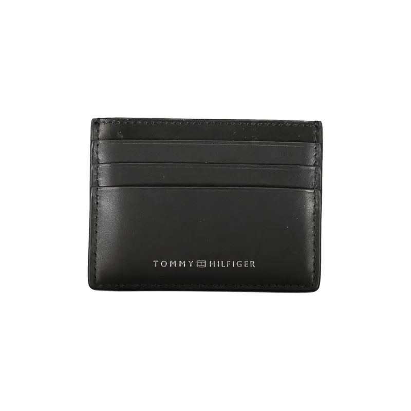 Chic Black Leather Card Holder with Contrast Detailing sold by Louxly