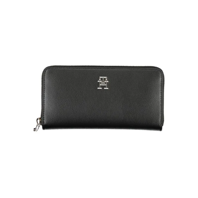 Sleek Zippered Black Wallet with Multiple Compartments sold by Louxly