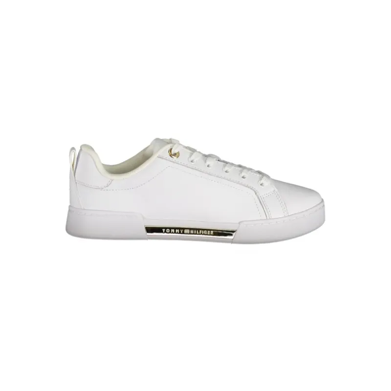 Chic White Lace-Up Sneakers with Contrast Detail sold by Louxly