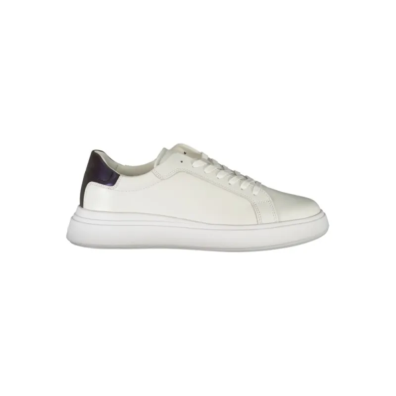 Sleek White Contrast Lace-Up Sneakers sold by Louxly
