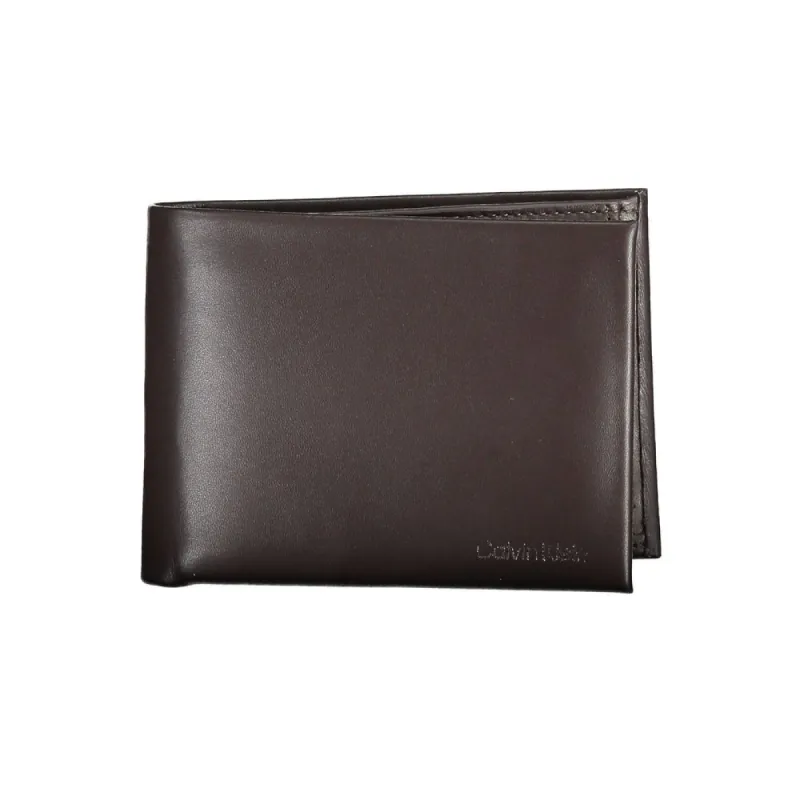 Elegant Brown Leather Dual-Compartment Wallet sold by Louxly