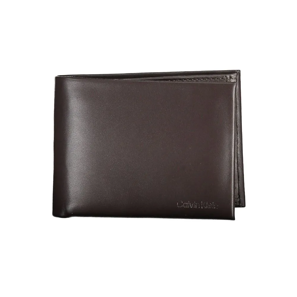 Elegant Brown Leather Dual-Compartment Wallet sold by Louxly