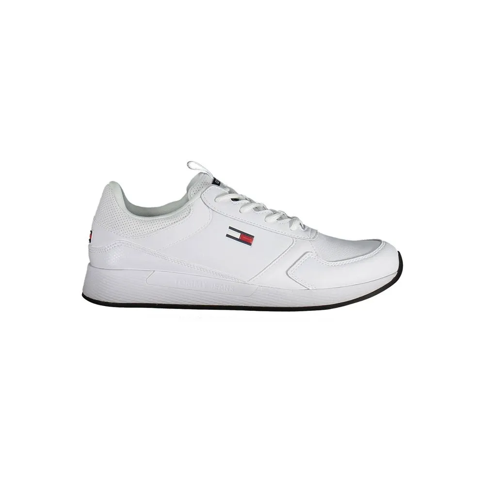 White Polyethylene Men Sneaker sold by Louxly