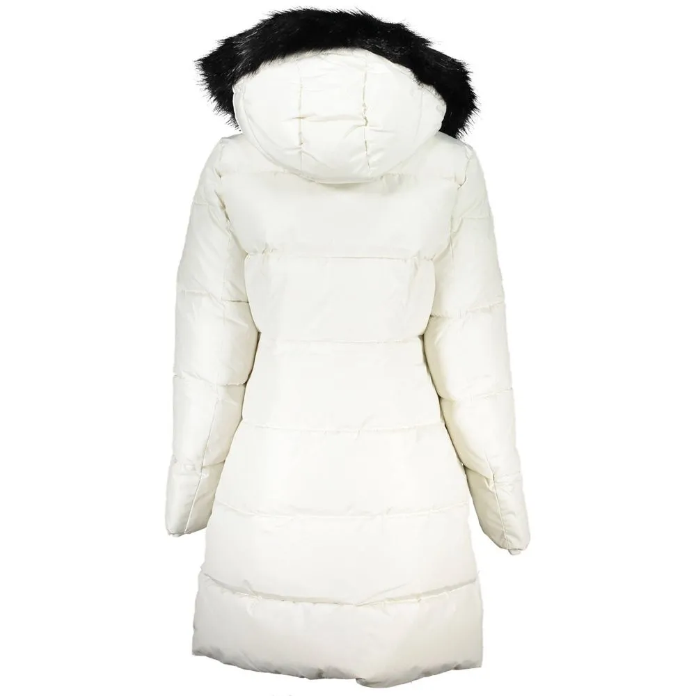 Elegant Long Sleeve Jacket with Fur-Trimmed Hood sold by Louxly product image thumbnail 2